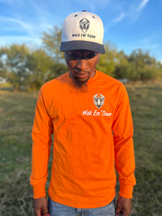 Orange Graphic Long Sleeve T-Shirt