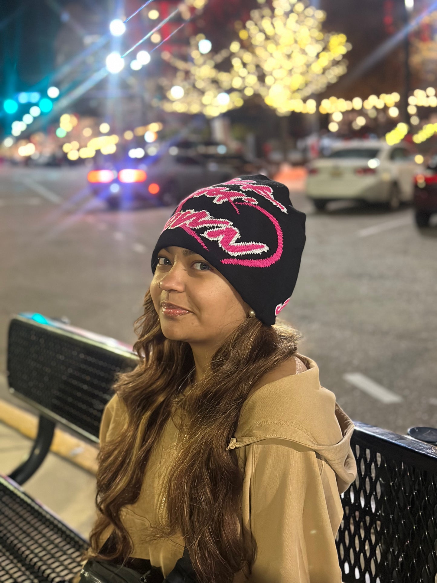 Black & Pink Beanie