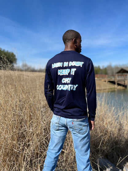 Navy Blue Long Sleeve T-Shirt